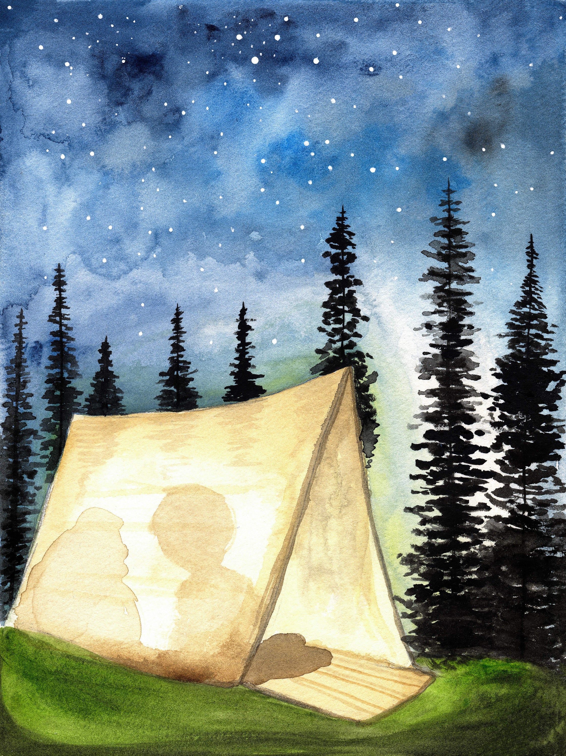 Camping Wall Art | Summer Camp Art Print | Outdoor Adventure Decor | Cabin Wall Art | Unframed Print