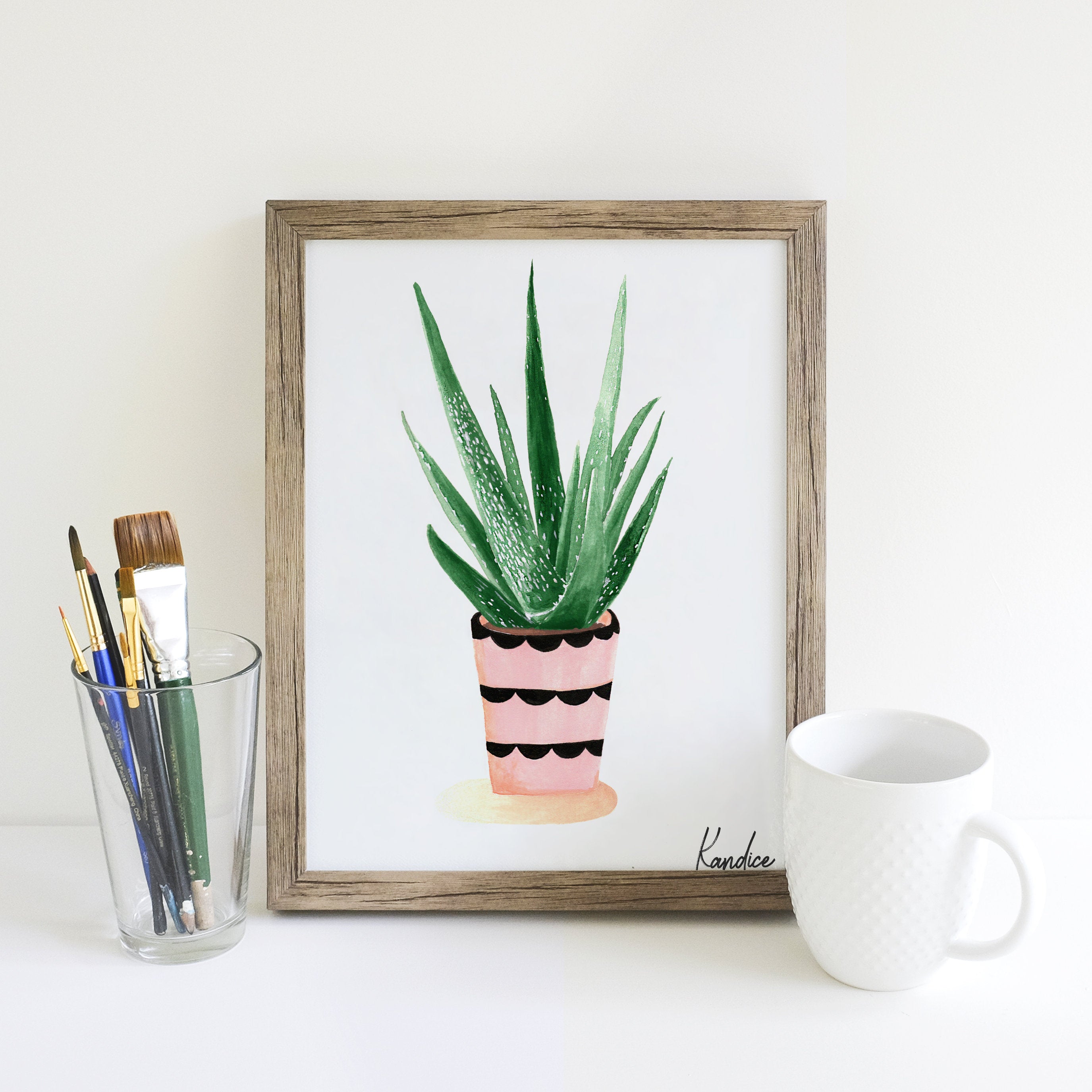 Detail of watercolor texture on Windowsill Companion print