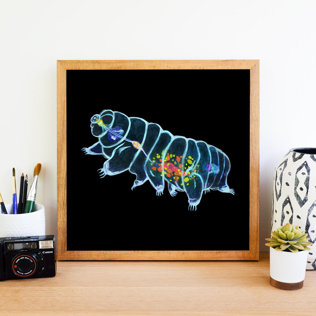 Tardigrade Art Print | Water Bear Wall Art | Science Decor | Biology Teacher Gift | Unframed Print