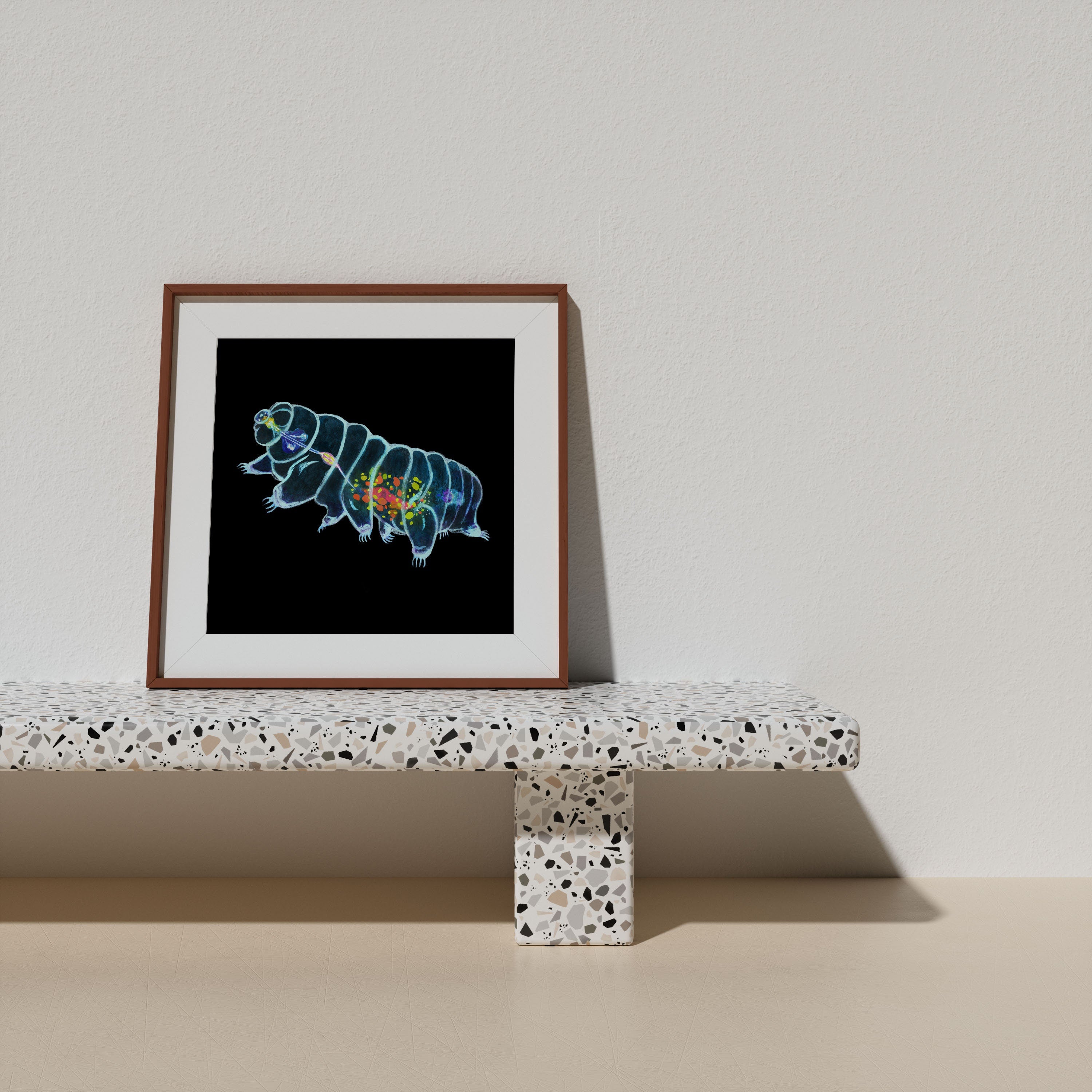 Tiny Titan print displayed framed on a wall