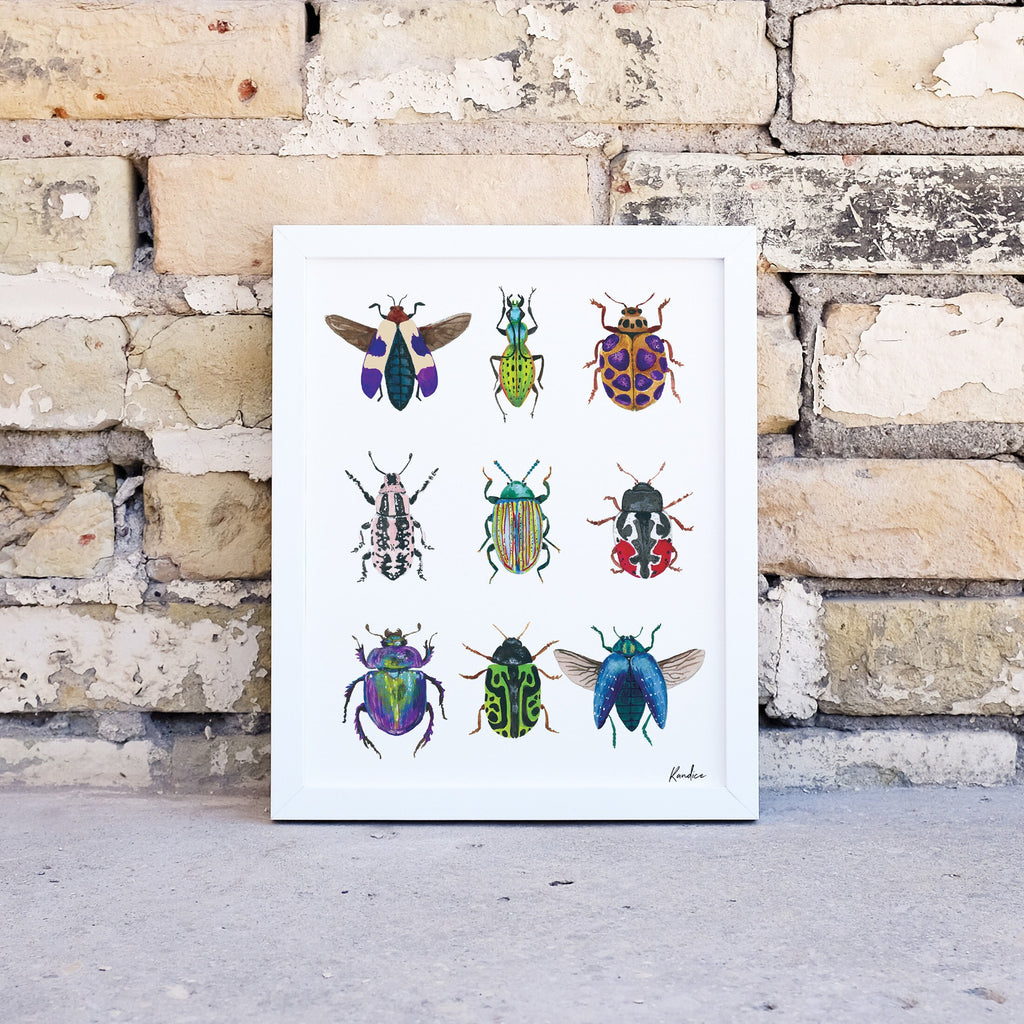 Beetle Art Print | Insect Illustration | Curious Nature Decor | Watercolor Wall Art | Unframed Print