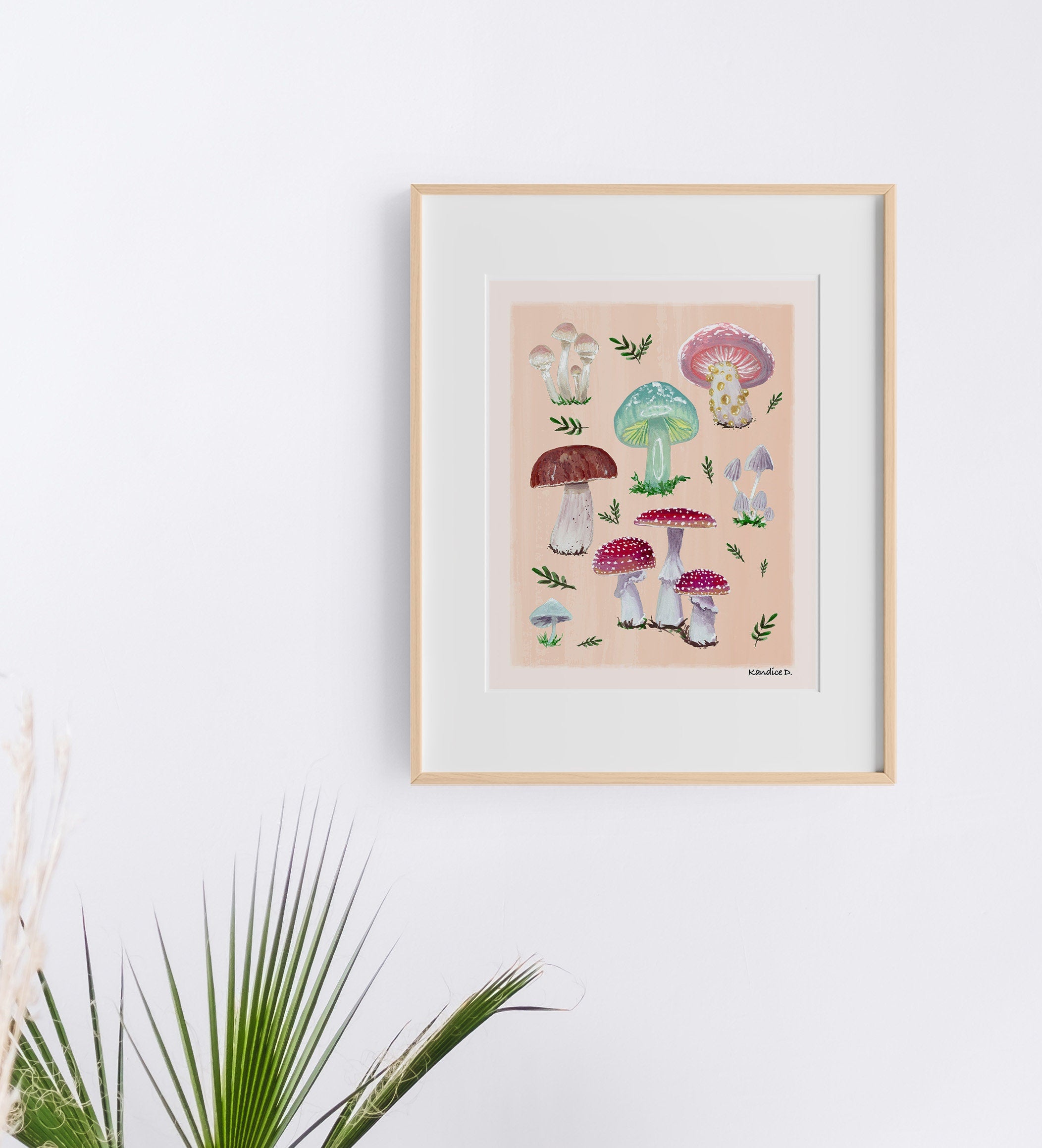 Mushroom Wall Art | Forest Mushroom Print | Botanical Fungi Illustration | Woodland Decor | Unframed