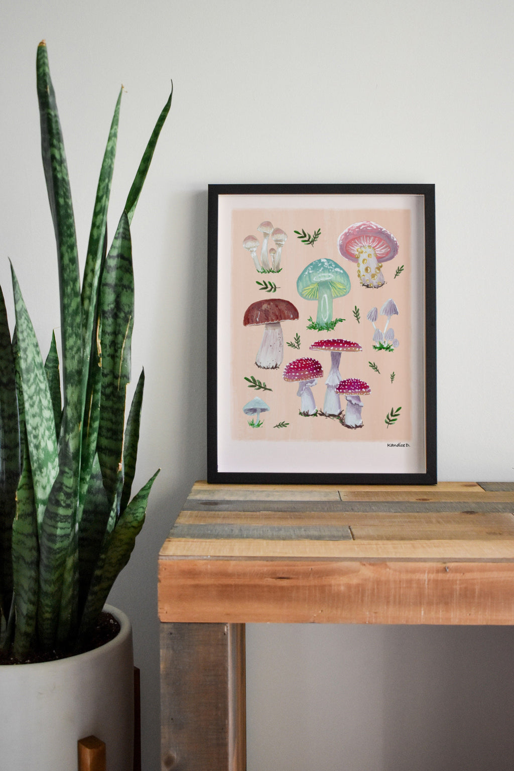 Mushroom Wall Art | Forest Mushroom Print | Botanical Fungi Illustration | Woodland Decor | Unframed