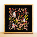 Night Bloom art print — whimsical ghost and botanical illustration